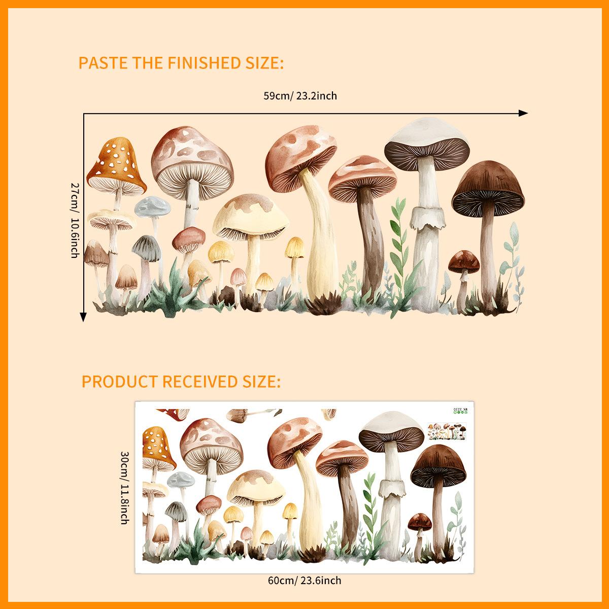 

Сделай сам Акварельные наклейки на стену в виде грибов Отклеивающиеся и приклеивающиеся съемные настенные наклейки для гостиной, спальни, детской комнаты, домашнего декора 30x60cm разноцветный