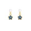 Real 925 Silver Pearl 14K Gold Blue Flower Pendant Stud Earrings For Women Cute Fine Jewelry Light Accessories