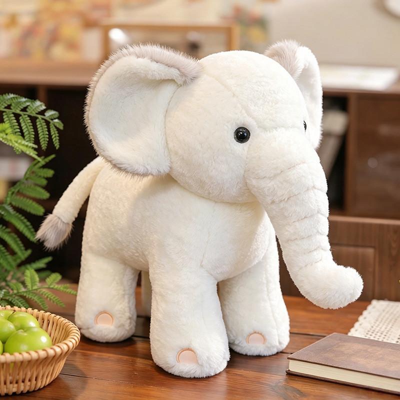 Cute Cream Elephant Plush Toy For Kids Girls Boys Gift With Pp Cotton Filling