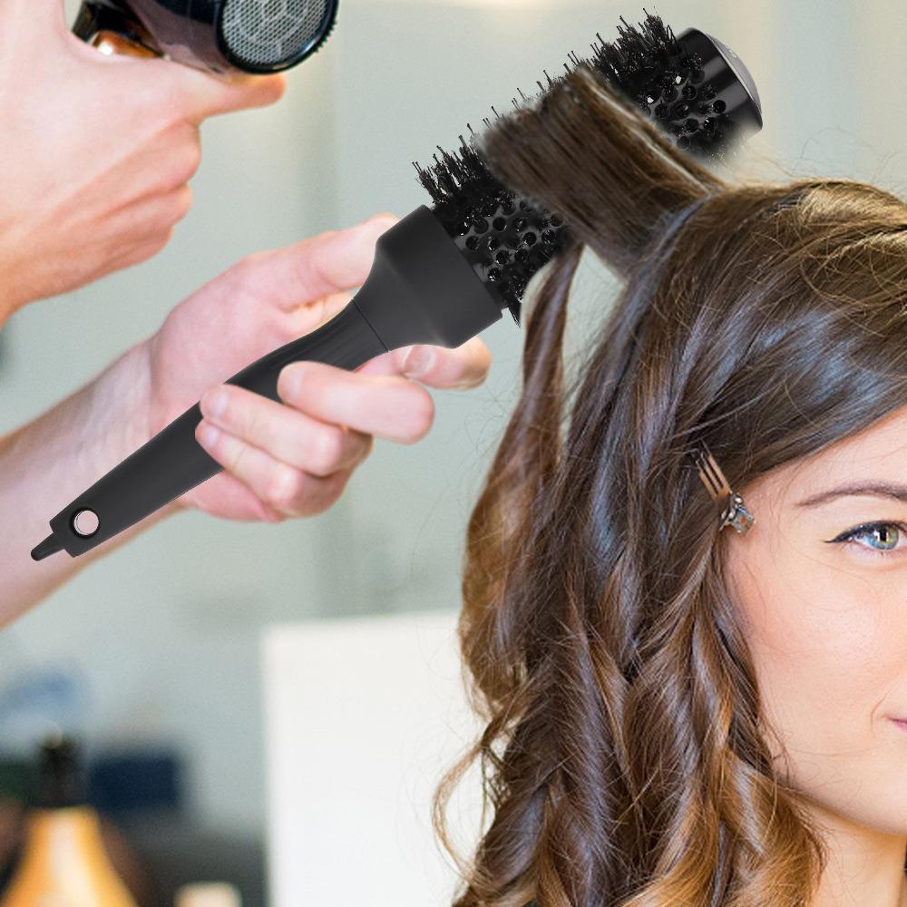 Handle Round Rolling Brush Round Barrel Hairdressing Straight Twill Hair Comb Styling Tool Anti Static Hair Curling Brush Salon