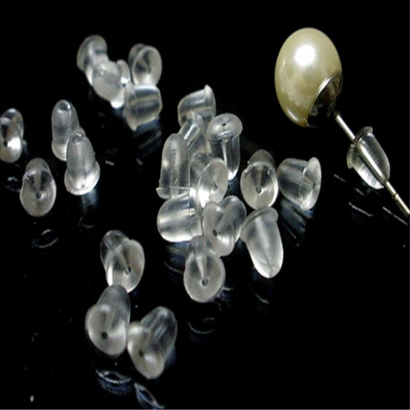 40Pcs  Earrings Jewelry Accessories / Lot Plastic Barrel Bullet Tamponade Silicone Ear Again