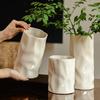 Cream Wind Ceramic Vase Ornaments Living Room Flower Arrangement Dried Flowers Large Diameter Luxury High Sense Irregular Vase