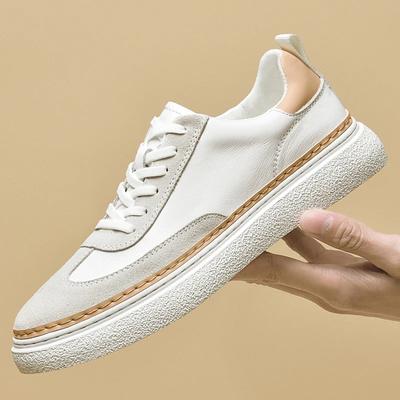 Fashion Genuine Leather Men's Casual Shoes New Fashion Breathable Walking Sneakers Non-Slip Lace-up Sport Shoe for Men Business Shoes
