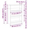 Bookshelf Black Oak Effect 80 x 24 x 109 cm Engineered Wood