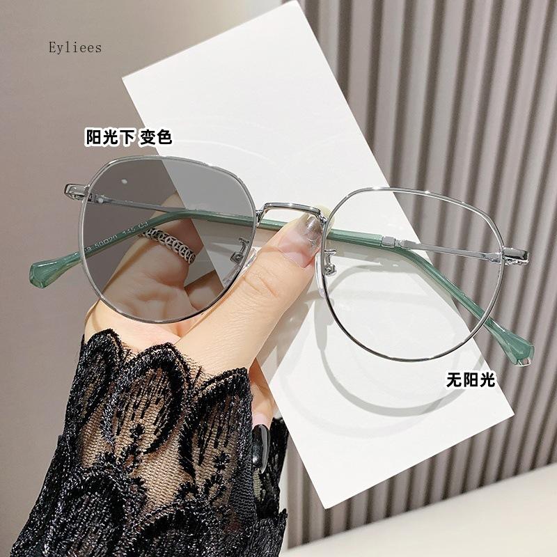 New Photochromic Minus Glasses for Women Unisex Retro Color Changing Sun Glasses Fashion Round Ladies Myopia Eyeglasses Diopter