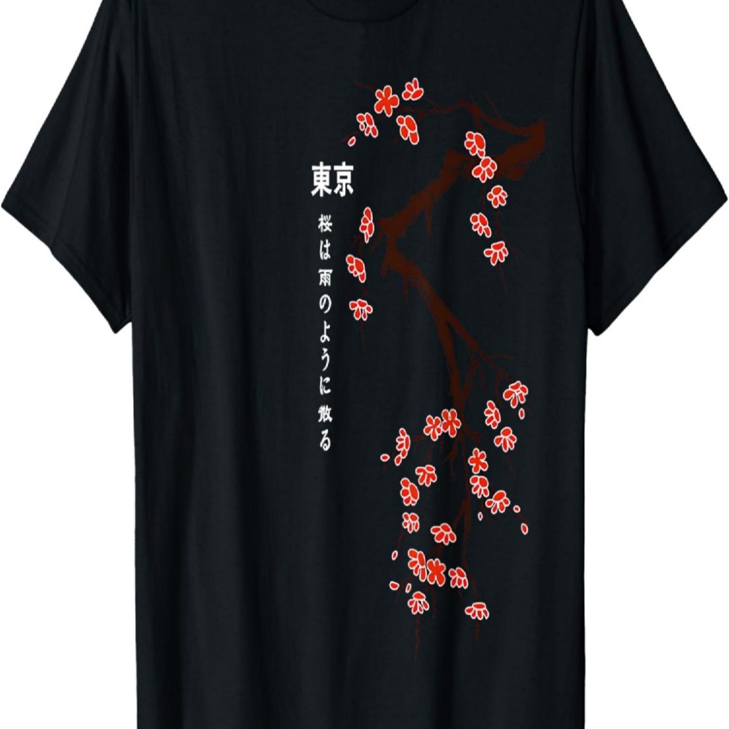 tokyo  cherry blossoms print T-Shirt S чёрный