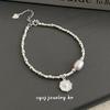 S925 Sterling Silver Korean Bamboo Pearl Heart Bracelet - Women's Niche Cold Style Trendy Jewelry