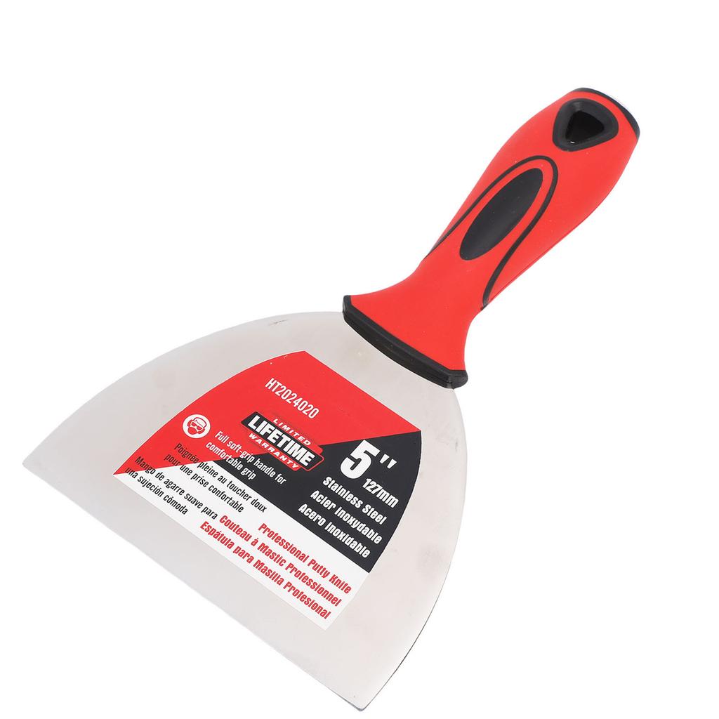 5in Putty Cutter Non Slip Handle Mirror Polished Stainless Steel Paint Scraper for Drywall Repairing and Clearing