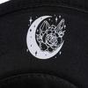 Ladies' Retro Western Cowboy Hat, Wide Brimmed Black and White Flower Star and Moon Pattern, Elegant Rural Style Headwear, Holiday Decoration