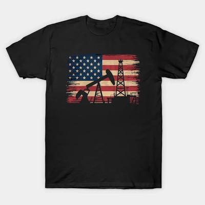 Hintergrund Vintage Ölbohrinselarbeiter T-Shirt Unisex T-Shirt