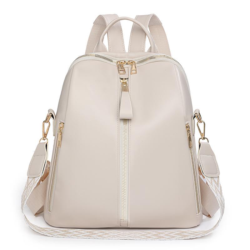 

Backpack women s new large-capacity women s backpack solid color trendy student schoolbag simple outdoor travel bag