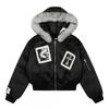 American Streetwear Hooded Puffer Jacket Winter Warm Loose Fit Coat Teens