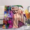 1PC Marilyn Monroe  Print FlAannel Blanket, High quality Comfortable for All Seasons, Home Decor, Warmth and Comfort