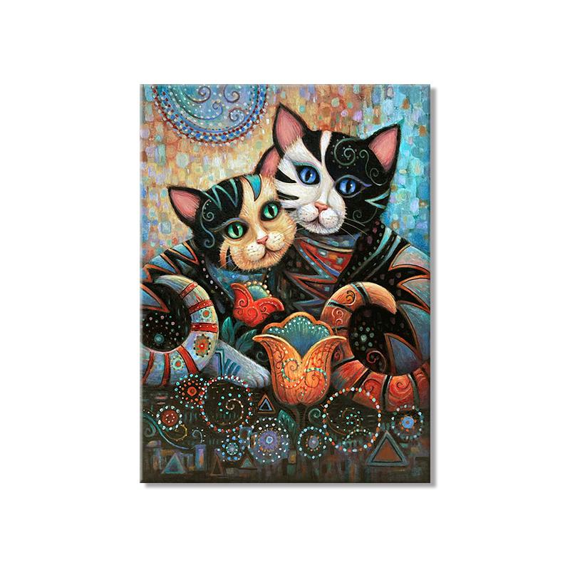 Gustav Klimt Famous Art Works Cat Canvas Posters and Prints Retro Animal Wall Art Pictures for Living Room Kids Room Decoration