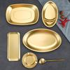 Korean Stainless Steel BBQ Gold Cutlery Round Plate