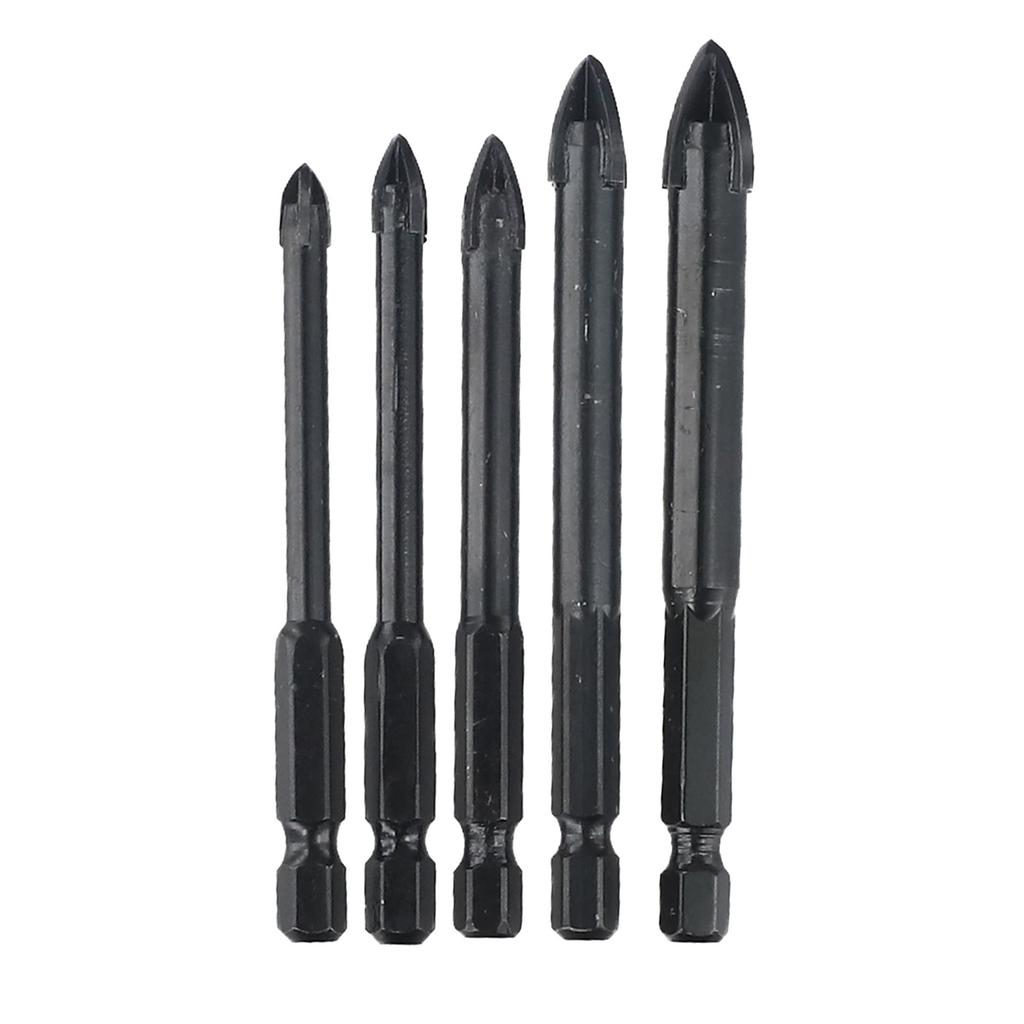 5Pcs Carbide Tile Porcelain Drill Bits Set Ceramic Glass Wood Hole Opener