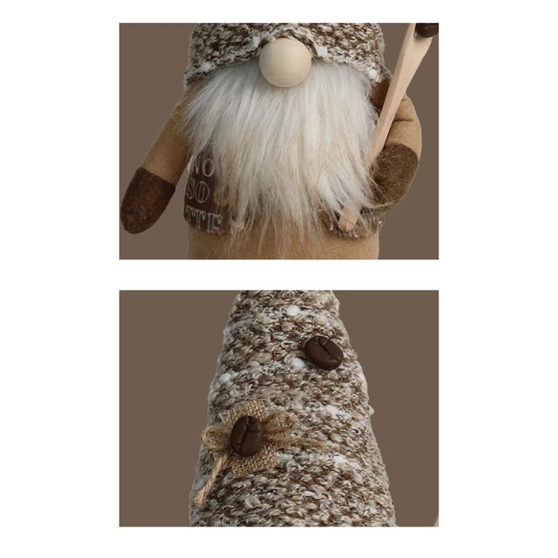 Handmade Swedish Tomtes Chefs Gnome Standing Coffee Gnome Facelesses Doll Decors