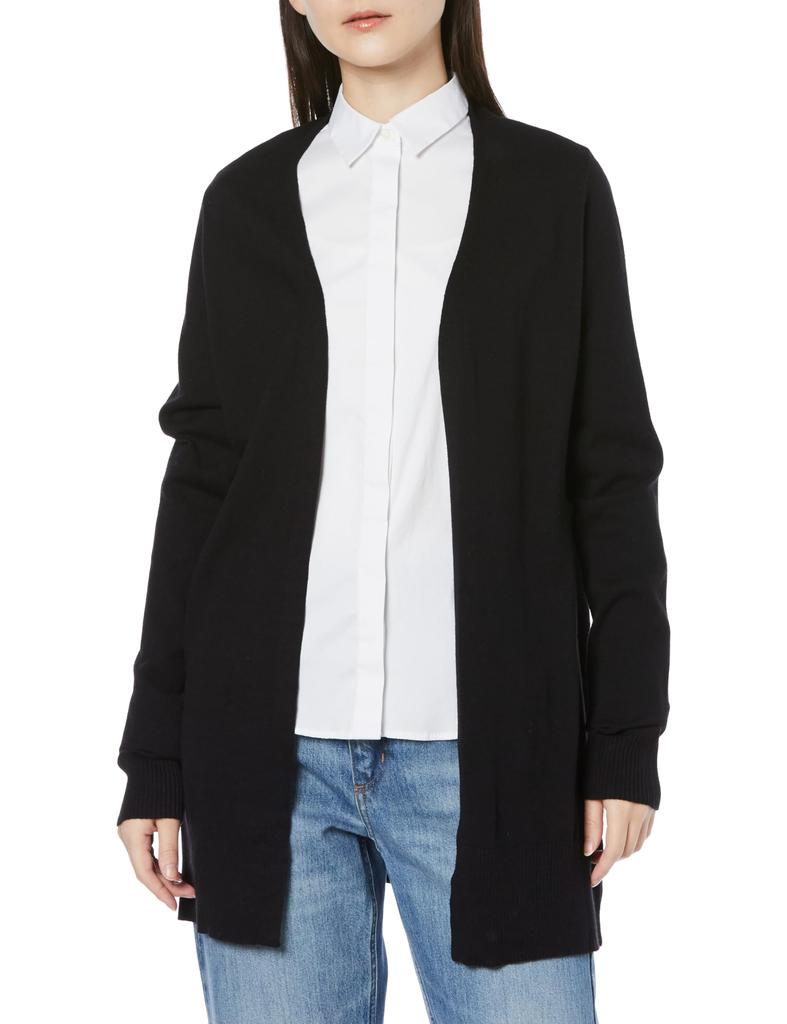 Amazon Essentials Lightweight Knit Open Size 2XL Women's Cardigan, Front, Black,