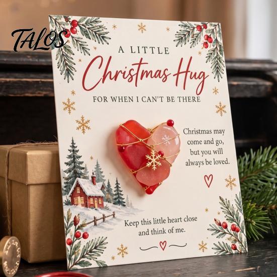 Thoughtful Little Gifts for Christmas Hug Pocket Card, Mini Festive Greeting Card Adorable Characters Decor with Envelope, Holiday Gift Tag
