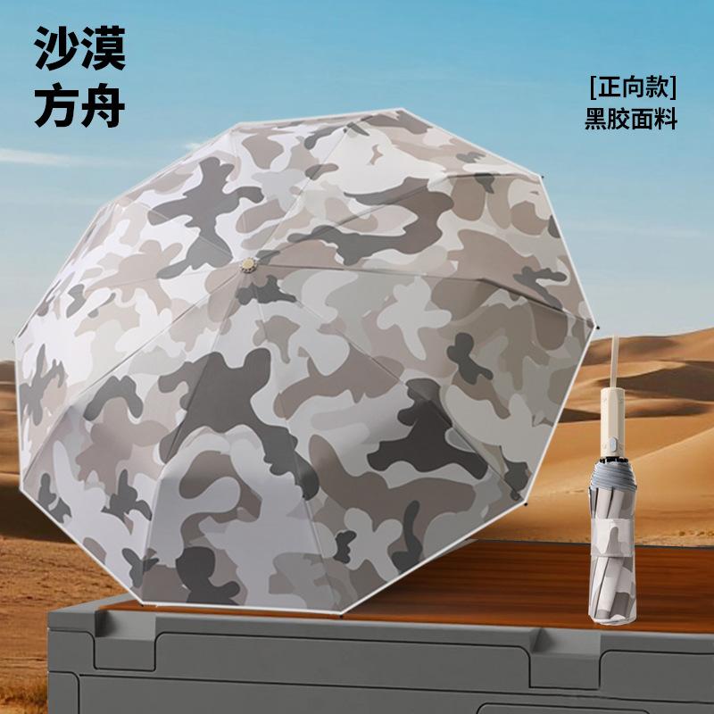 New camouflage automatic umbrella three-fold umbrella automatic umbrella sunscreen + strong windproof weather and rain outdoor