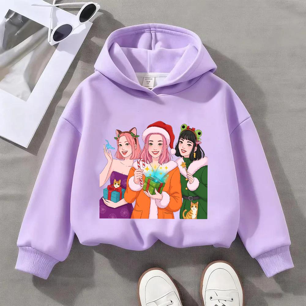 Comfortable Huntmas Children's Hoodie with Cute Christmas Characters and a "Huntmas Wishes" Designed Girls' Sweatshirt