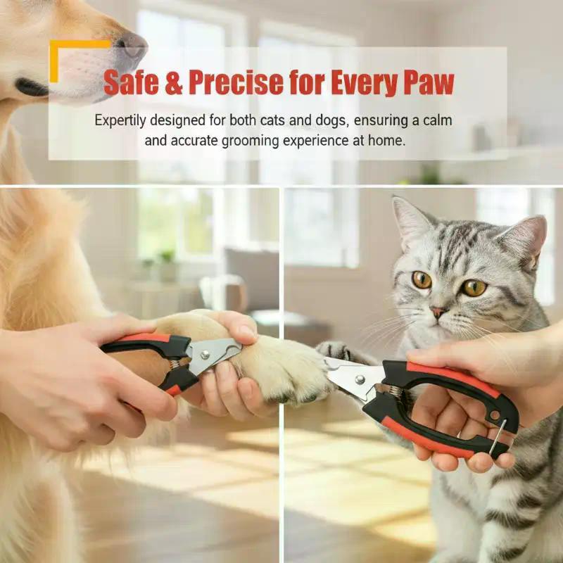 Stainless Steel Pet Nail Clippers - Professional Dog Cat Rabbit Grooming Scissors, Safe Animal Nail Cutter Tool for Pet Care