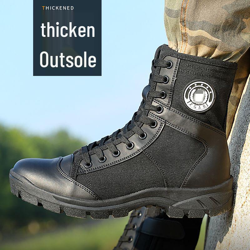 Men's Lightweight Summer Tactical Boots: Breathable High-Top Combat and Outdoor Martin Shoes.