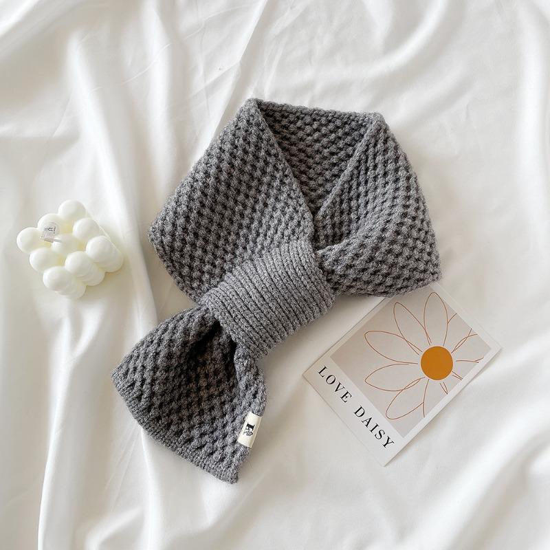 Knitted cross small scarf women's winter scarf autumn and winter new small versatile warm scarf
