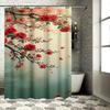 Red Roses on Branch Waterproof Shower Curtain Heat Resistant Machine Washable Non-Transparent 180x180cm