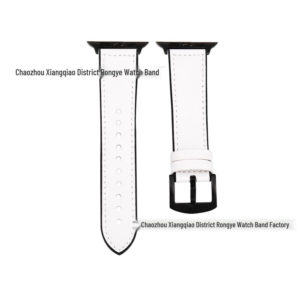 Compatible Silicone Leather Straps for Apple Watch Series 3-8
