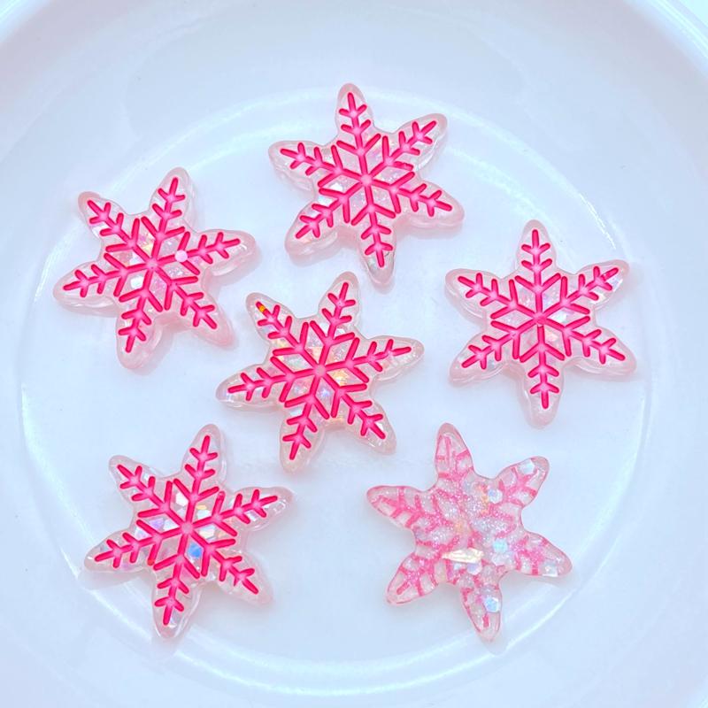 10/20Pcs New Resin Cute Mixed Mini Snowflake Flat Back Cabochon Scrapbooking Hair Bow Center Embellishments DIY Accessories L09