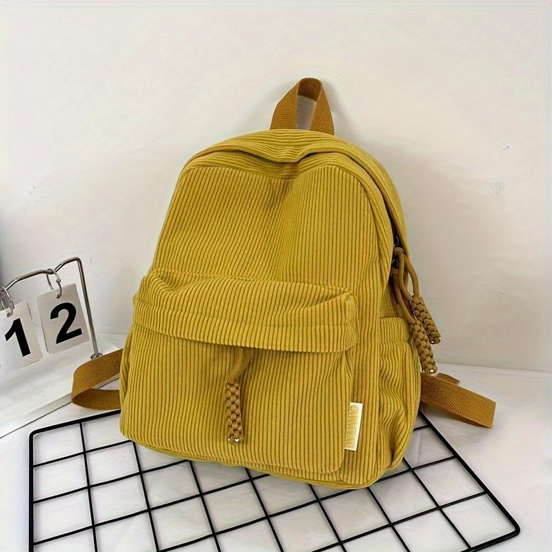 Corduroy Small Backpack  Casual Travel Backpack  Simple Fashion Backpack