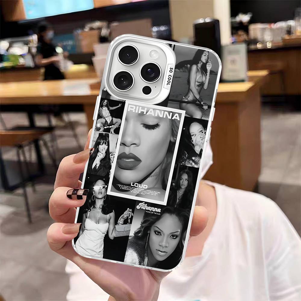 

Hot Singer R-RIHANNAS Phone Case For IPhone 17 16 15 14 13 12 11 Pro Max Plus Color Silver Cover iPhone 17pro max