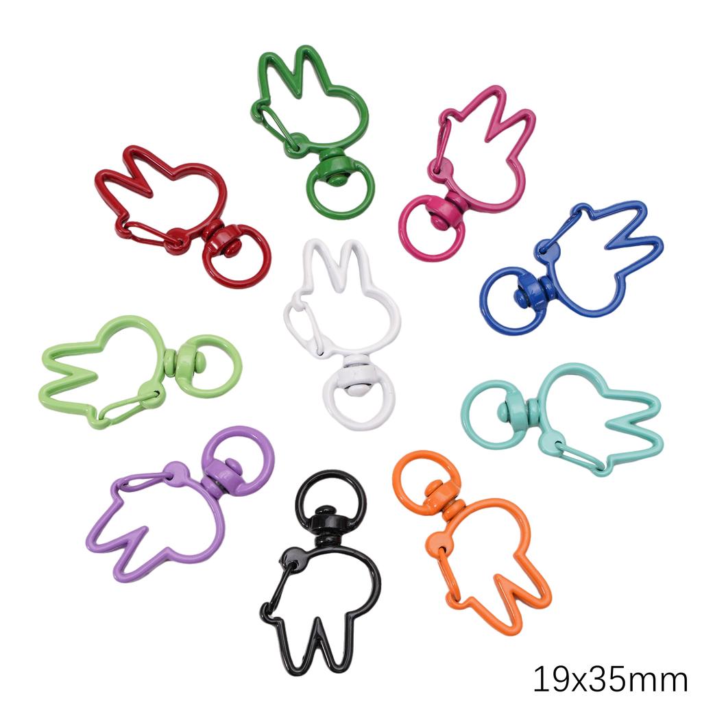 5-100pcs Alloy Spray Painted Keychain Key Chain Snap Hook Key Ring For DIY Jewelry Keys Wallets Decorations