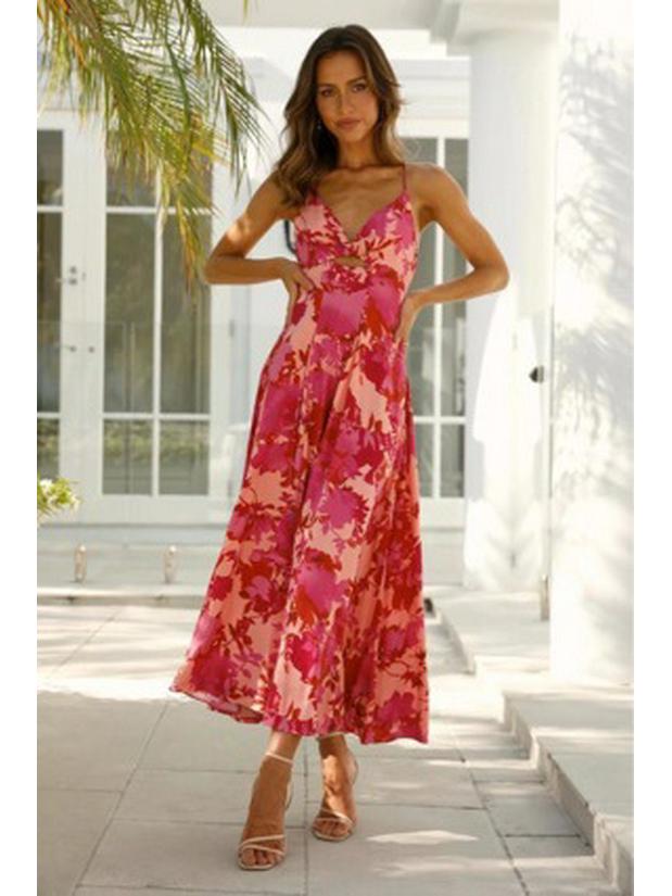 2026 New Printed Camisole Mid-Length Summer Dress for Women - Holiday Beachwear