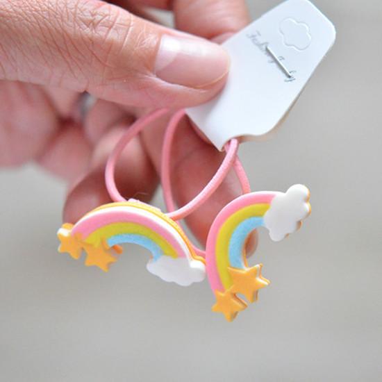 2 stuks Elastische Haarbanden voor Baby Meisjes Snoepkleur Haarring Haartouw Kinderen Hoofddeksel Kinderen Peuter Accessoires