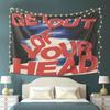 Retro Text Tapestry Get Out Of Your Head Vintage Wall Hanging Aesthetic Bedroom Dorm Home Decor