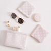 One-hand Open Bag Lightweight Storage Pouch Small Waterproof Makeup Bag for Purse Faux Leather Closure Organizer Pouch
