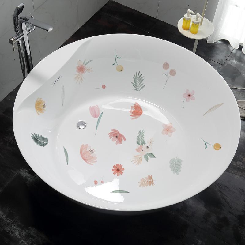 Floral Pattern Bathtub Appliques, Waterproof Non-Slip Bathtub Sticker, Bathtub Wall Decals, Bathroom Toilet Decorative Adhesive
