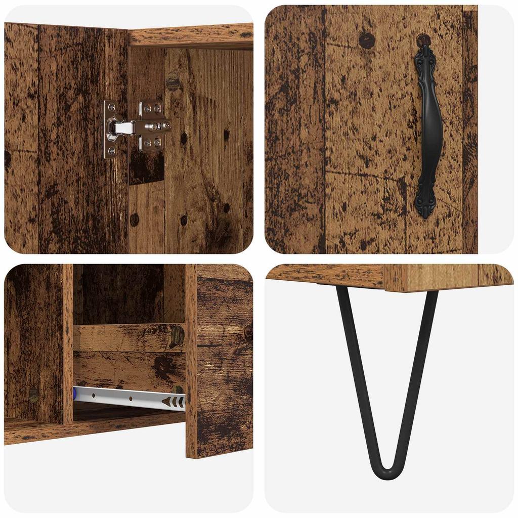 Sideboard with Drawers Reclaimed Wood Look 100 x 36 x 60 cm Engineered Wood