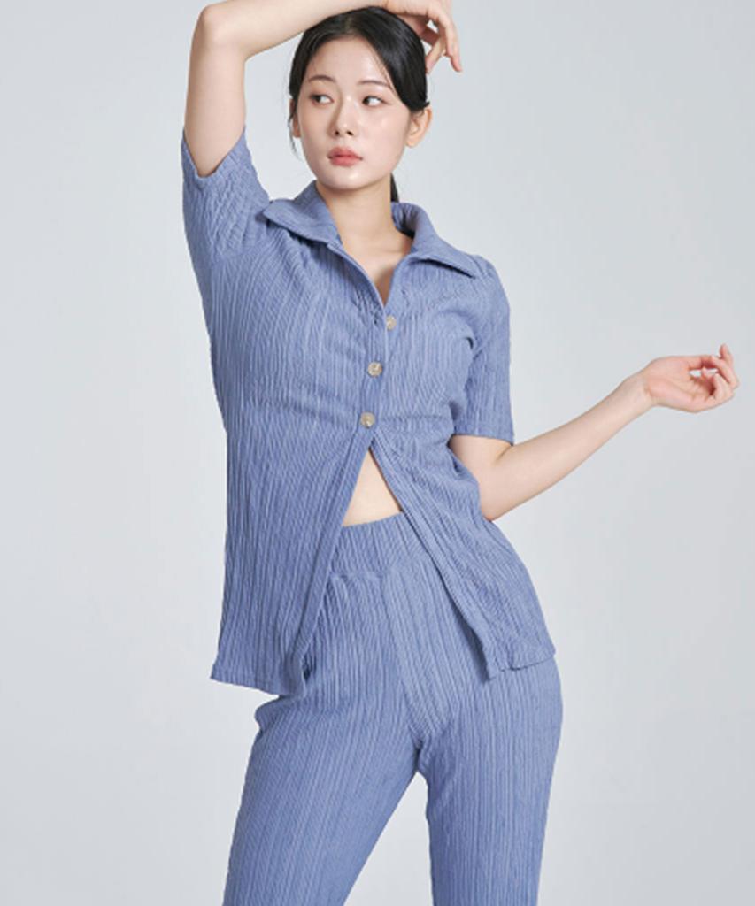 FOETTE Ellie Button Pants - Blue