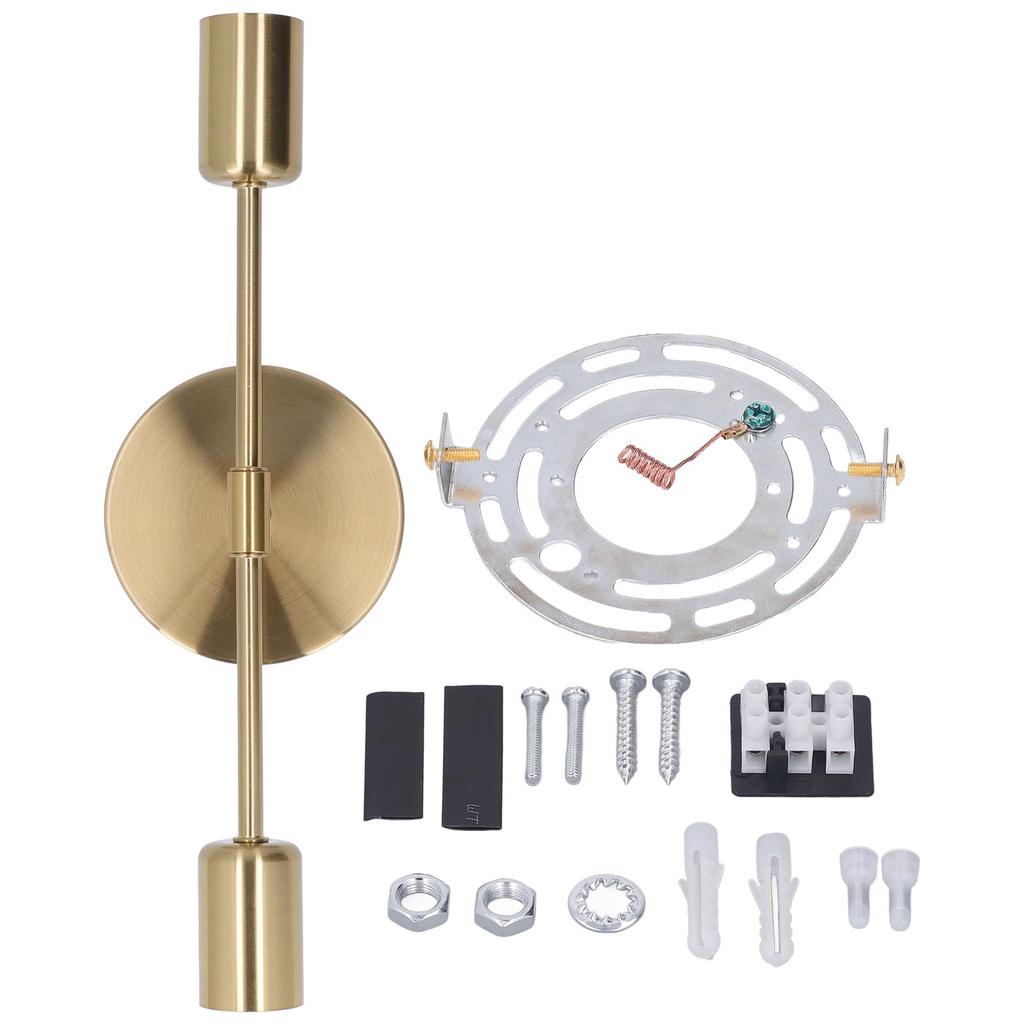 Double Wall Light Base E27 E26 Rust Proof Vintage Wall Lamp Bulb Holder for Living Room Bathroom Gold 85‑265V