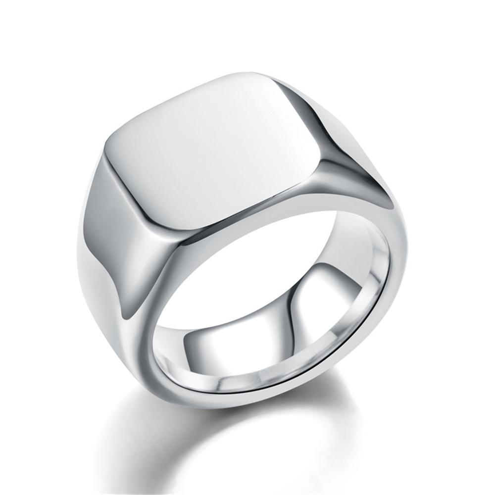 

Punk Smooth Square Shape Ring Gold Silver Color Stainless Steel Simple Minimalist Big Rings for Men Women Party Jewelry Gift 8