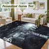 Crystal Velvet Square Rug Custom NameDoors Pattern Non Slip Home Floor Decor Rug