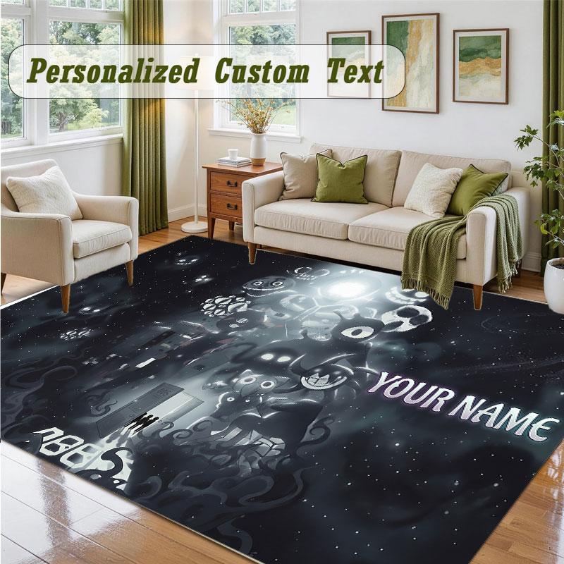 Crystal Velvet Square Rug Custom NameDoors Pattern Non Slip Home Floor Decor Rug