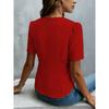 2026 New Women's Summer Ruffled Pleated Round Neck Short Sleeve Shirt Top