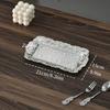 European-Style Rectangle Fruit Plate,Exquisitely Carved Stars Texture Metal Cake Tray,Dessert Living Room Snack Plate Decoration