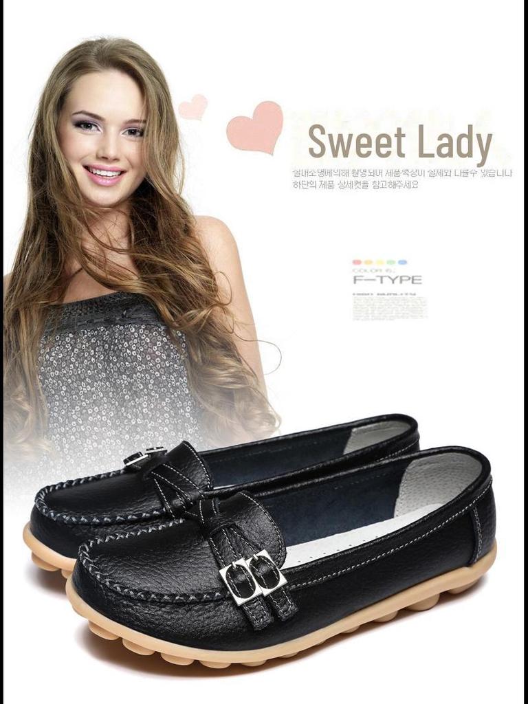 Women's Cowhide Nurse Shoes - Autumn/Winter, White, Casual, Flat Heels, Toe Design, Ideal for Middle-Aged and Elderly.