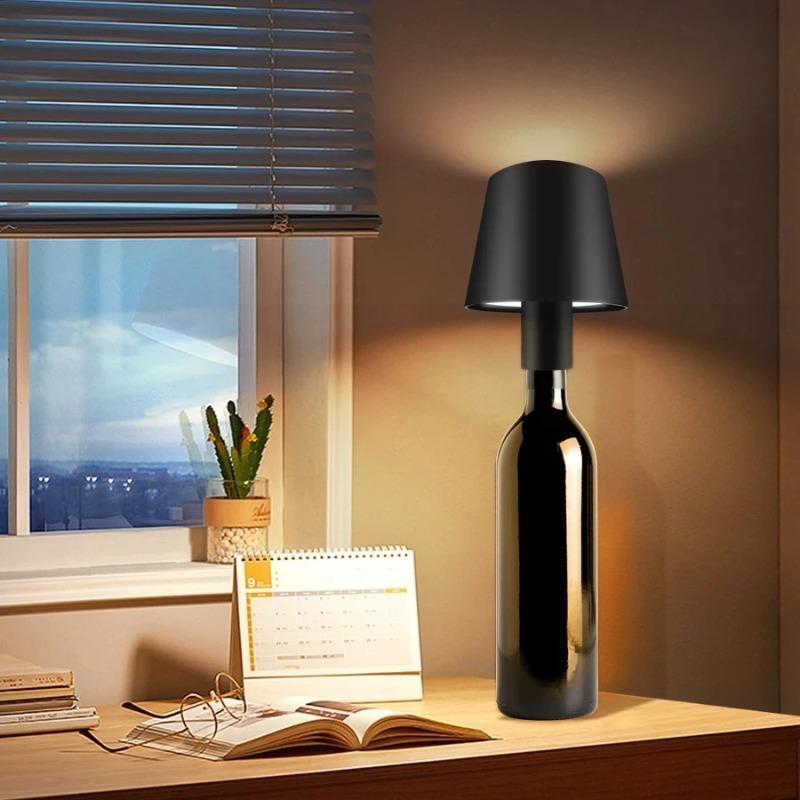 Wireless Table Lamp Wine Bottles LED Bottle Light Outdoor Use Touch Control Desk Light for Restaurants Bars Festival Party