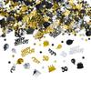 Black and Gold Confetti Birthday Party Confetti Table Decoration 18/20/30/40/50/60/70th Anniversary Party Decoration